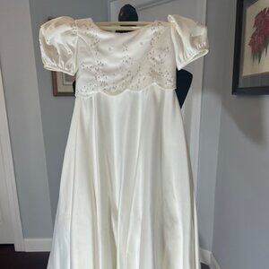 NWT Eden Bridal Flower Girl Satin Dress Ivory Size 4